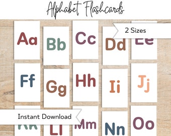 Alphabet Flashcards - A-Z Learning -  Printable ABC Learning Cards for Kids - Toddler Preschool Early Learning Resource - Learn ABCs