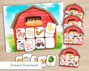 Animal Pattern Matching Game – Printable Learning Activity (Digital Download)