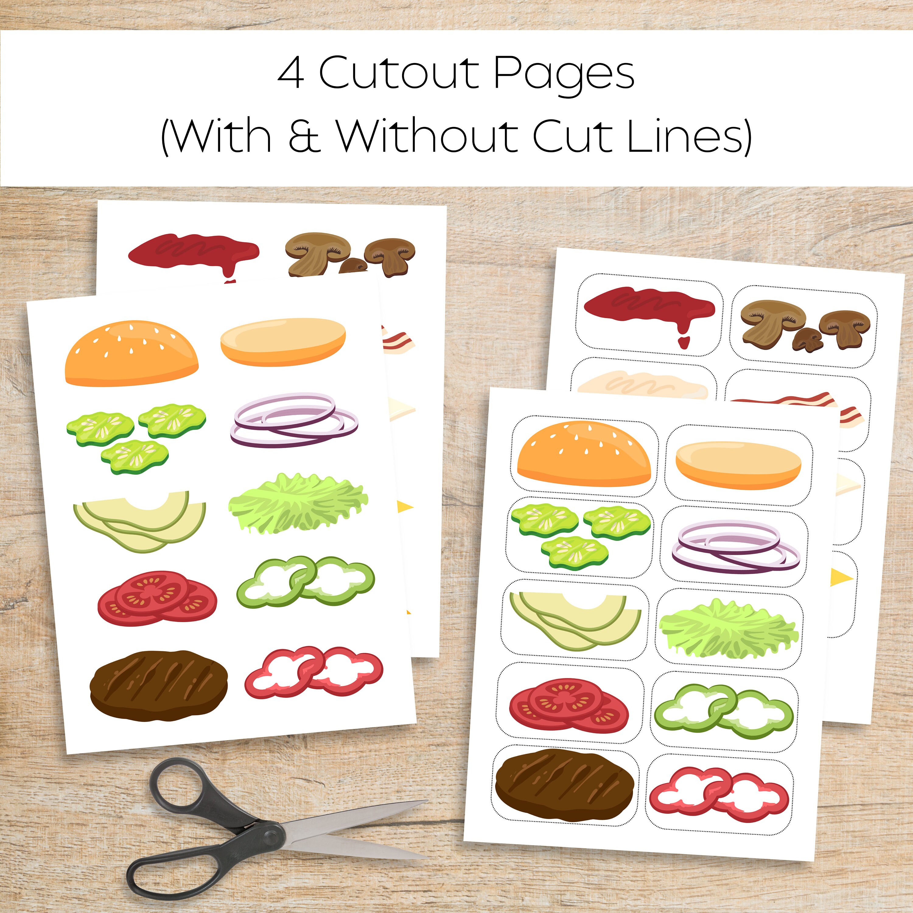Build a Burger Dramatic Play Homeschool Printable Pretend Play Build a ...