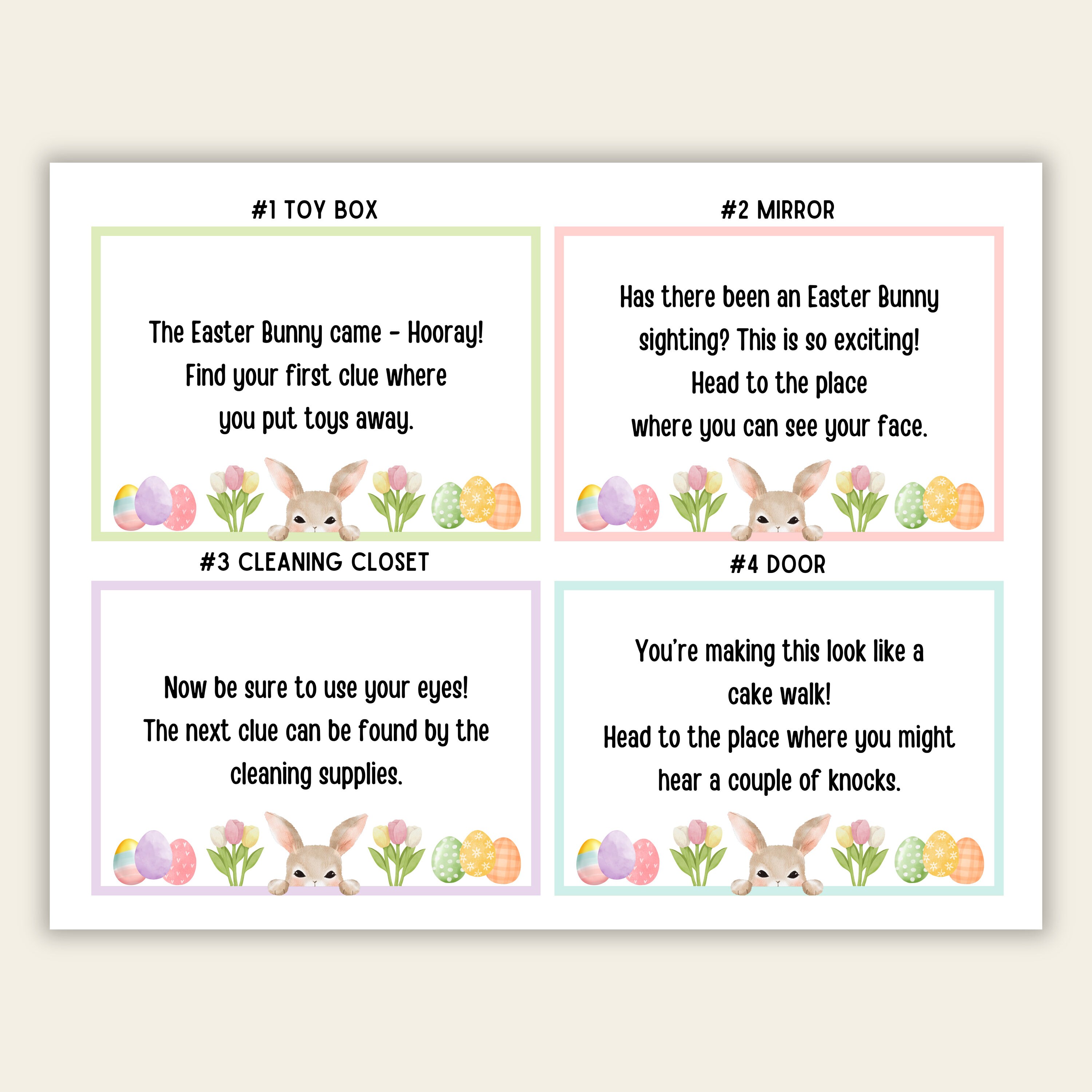 Easter Scavenger Hunt for Kids Printable Indoor Scavenger Hunt Clues