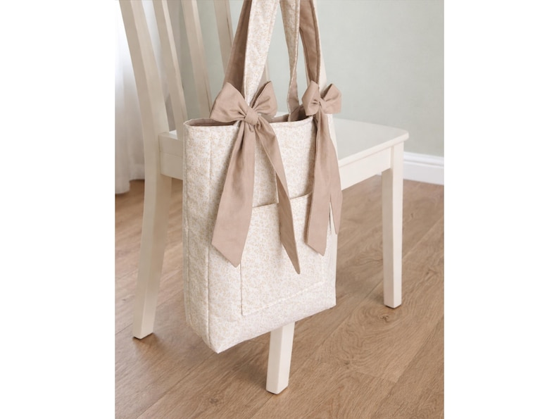 Bow Tote Bag Sewing Pattern, Beginner Friendly (PDF Download US Letter/A4) image 4