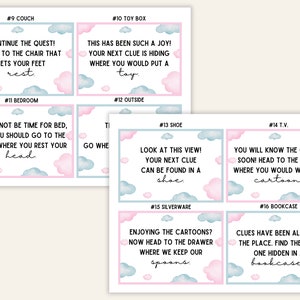 Gender Reveal Scavenger Hunt - Printable Gender Reveal Rhyming ...