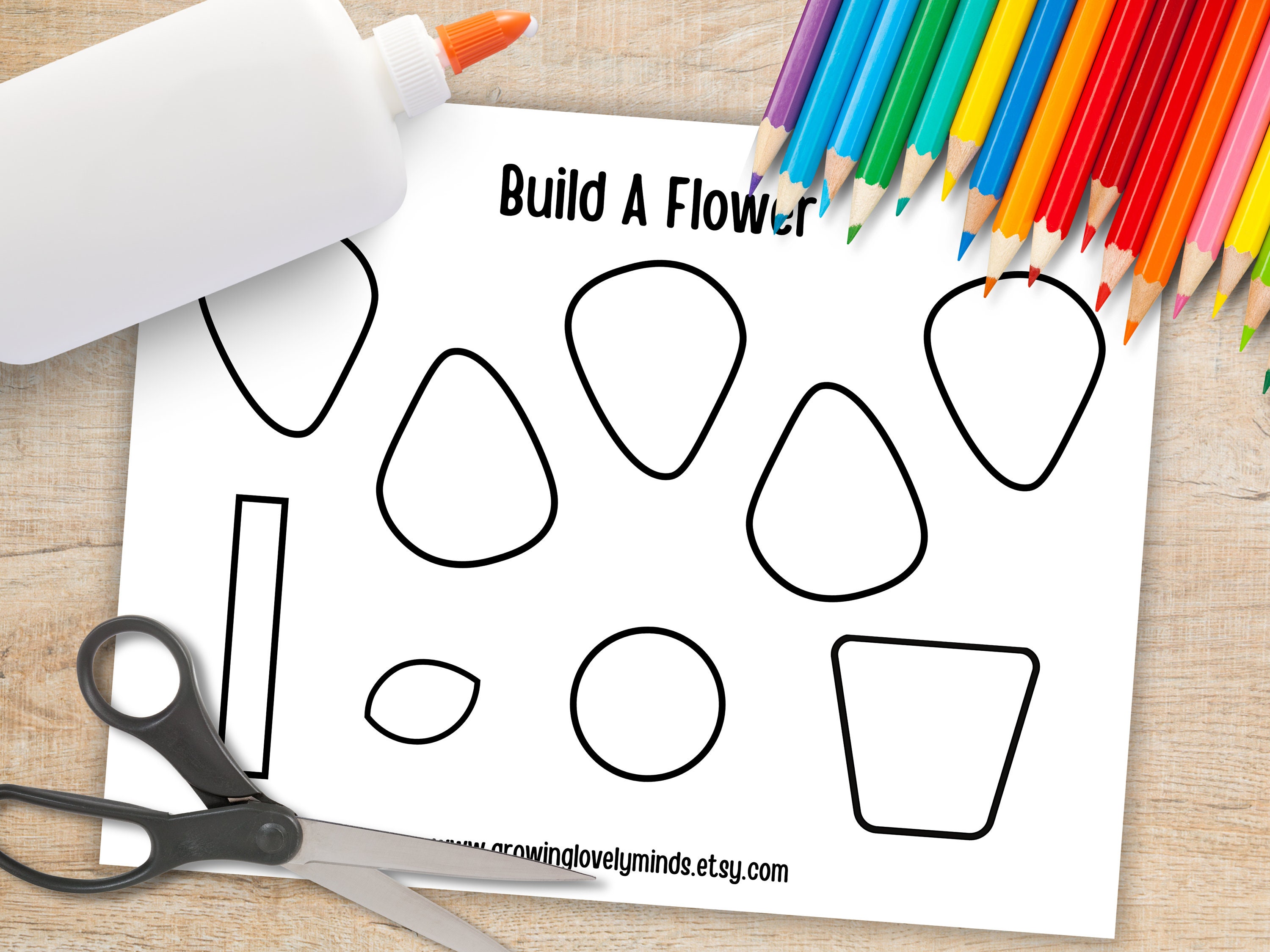 Flower Printable Craft Build a Flower Spring Activity for Kids Flower Printable Craft Build a Flower Spring Activity for Kids