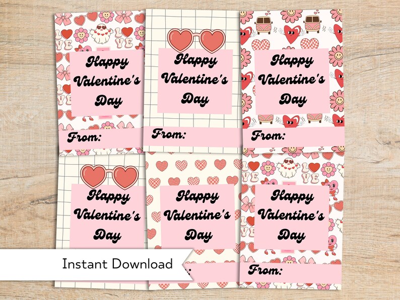 Valentine's Day Cards Retro Groovy Valentines Printable Card Groovy ...