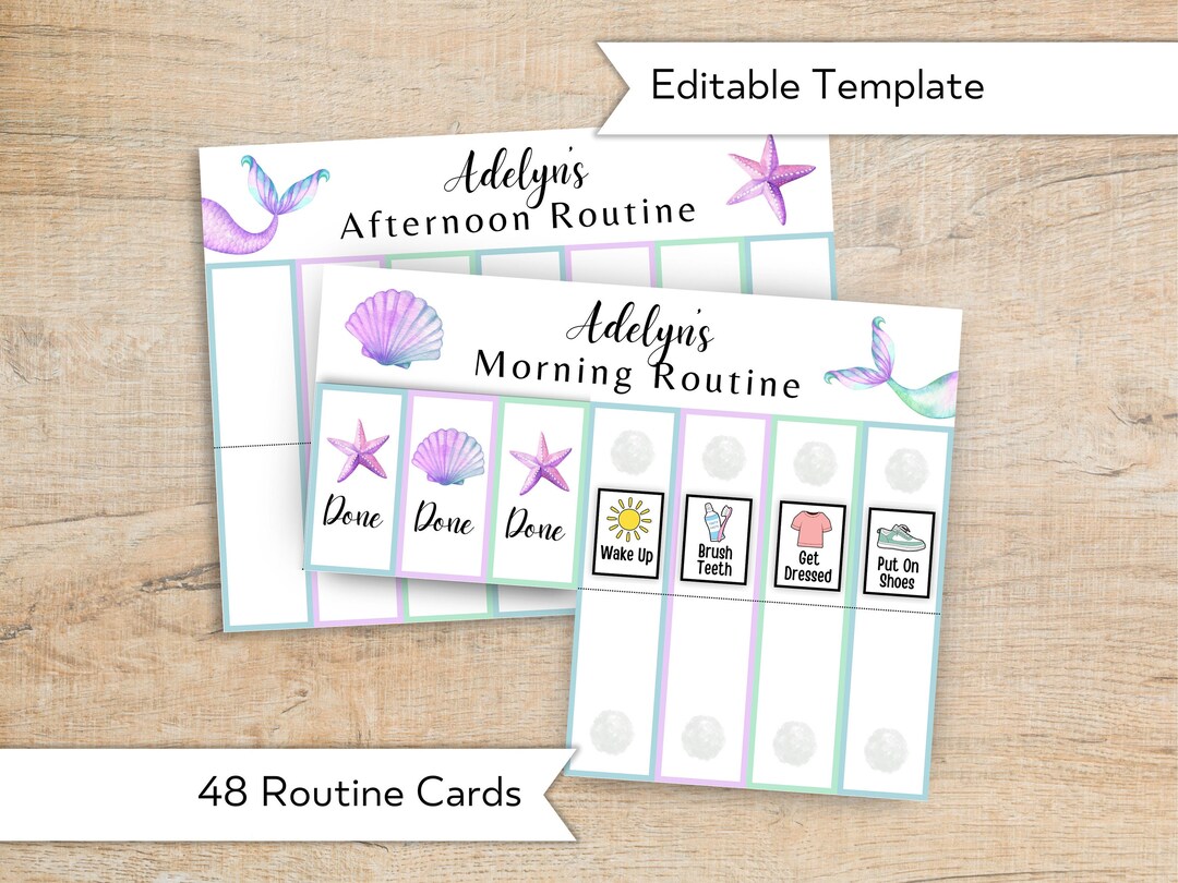 Routine Chart Printable Kids Flip Routine Chart Editable Template ...