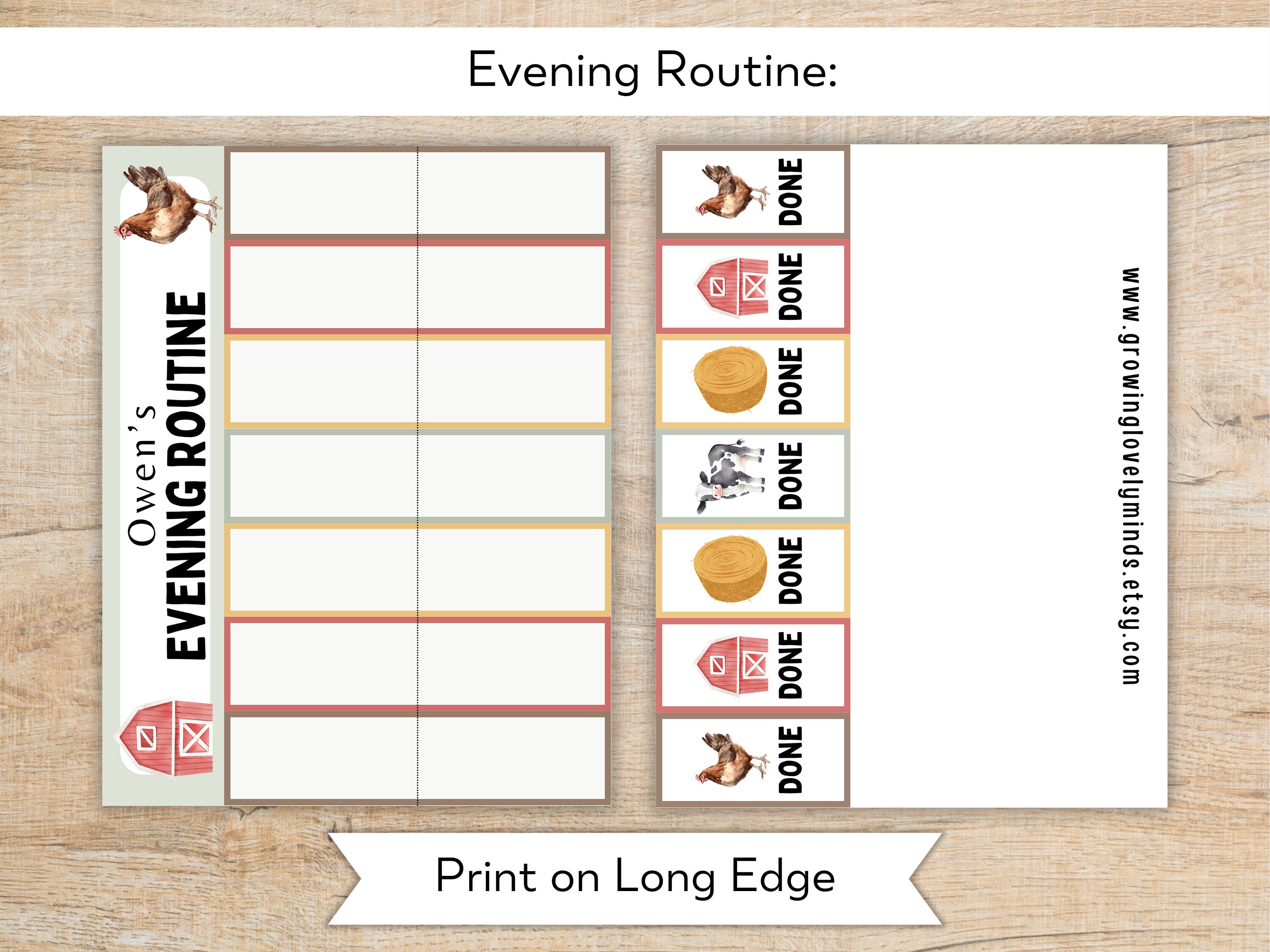 Routine Chart Printable Kids Flip Routine Chart Editable Template ...