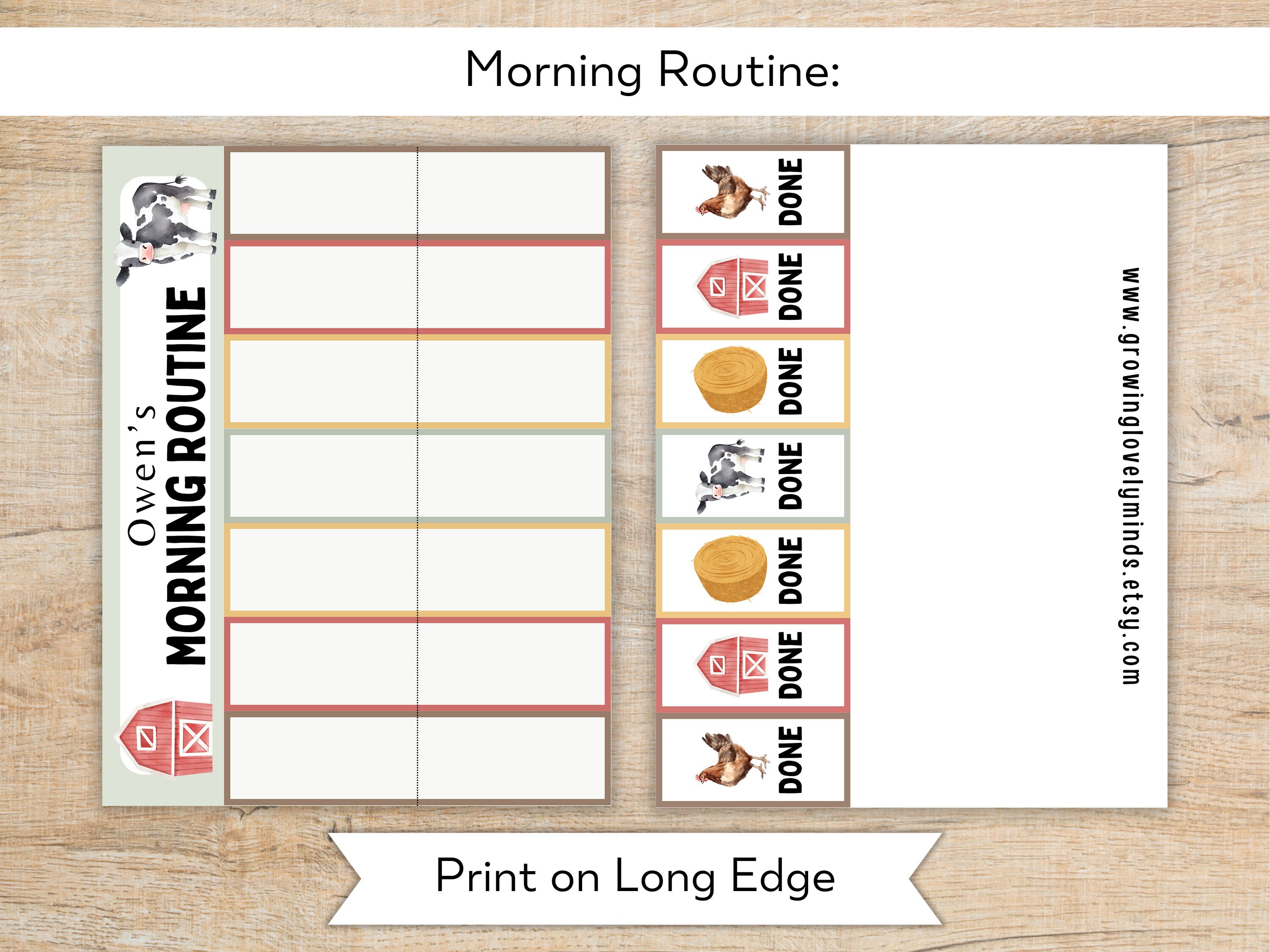 Routine Chart Printable Kids Flip Routine Chart Editable Template ...