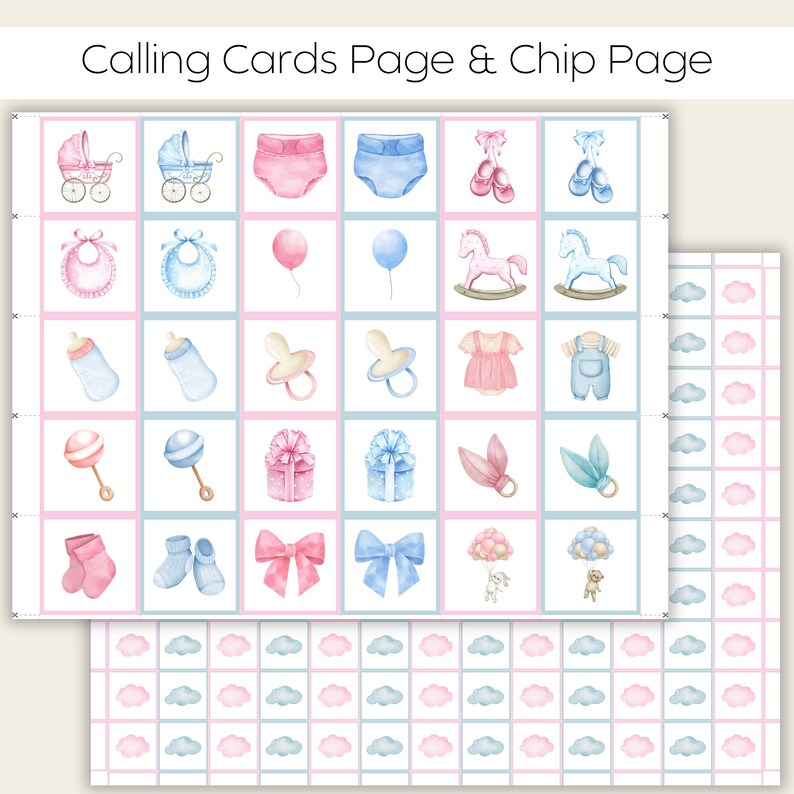 Gender Reveal Bingo Printable Gender Reveal Bingo Party Game Boy or ...