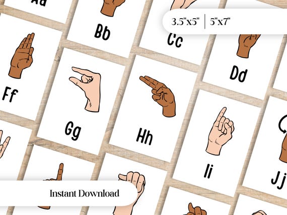 ASL Alphabet Flashcards – American Sign Language, Beginners