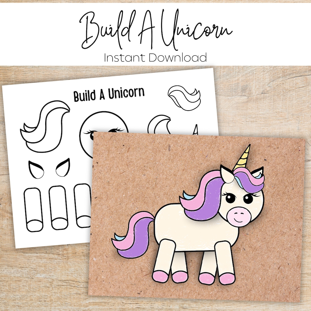 Unicorn Printable Craft Build a Unicorn Activity for Kids Preschool ...