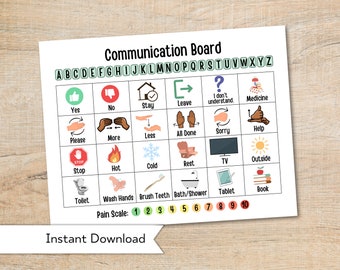Visual Communication Board – Special Needs, Autism (Instant Download)