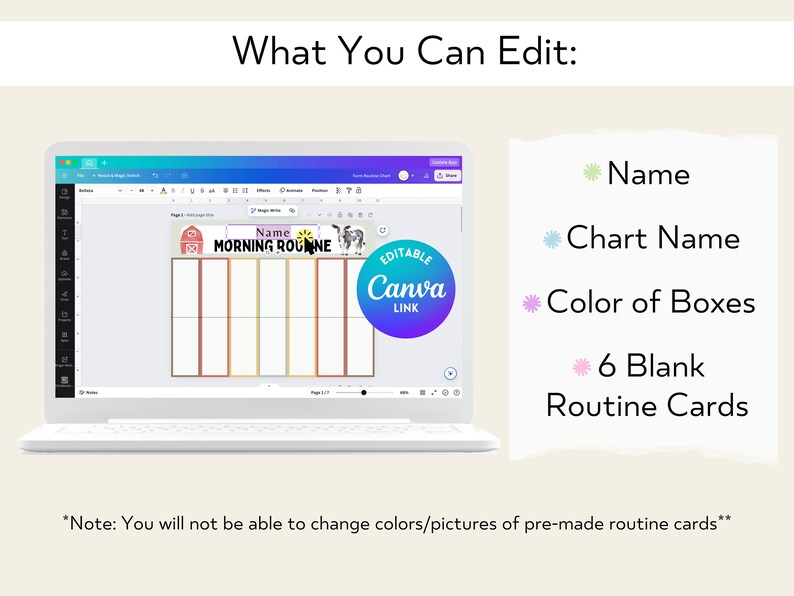 Routine Chart Printable Kids Flip Routine Chart Editable Template ...