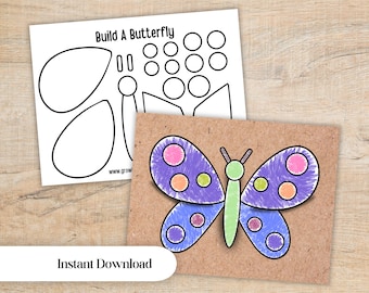 Schmetterling erstellen - Frühlings-Kinder-Aktivität (Digitaler Download)