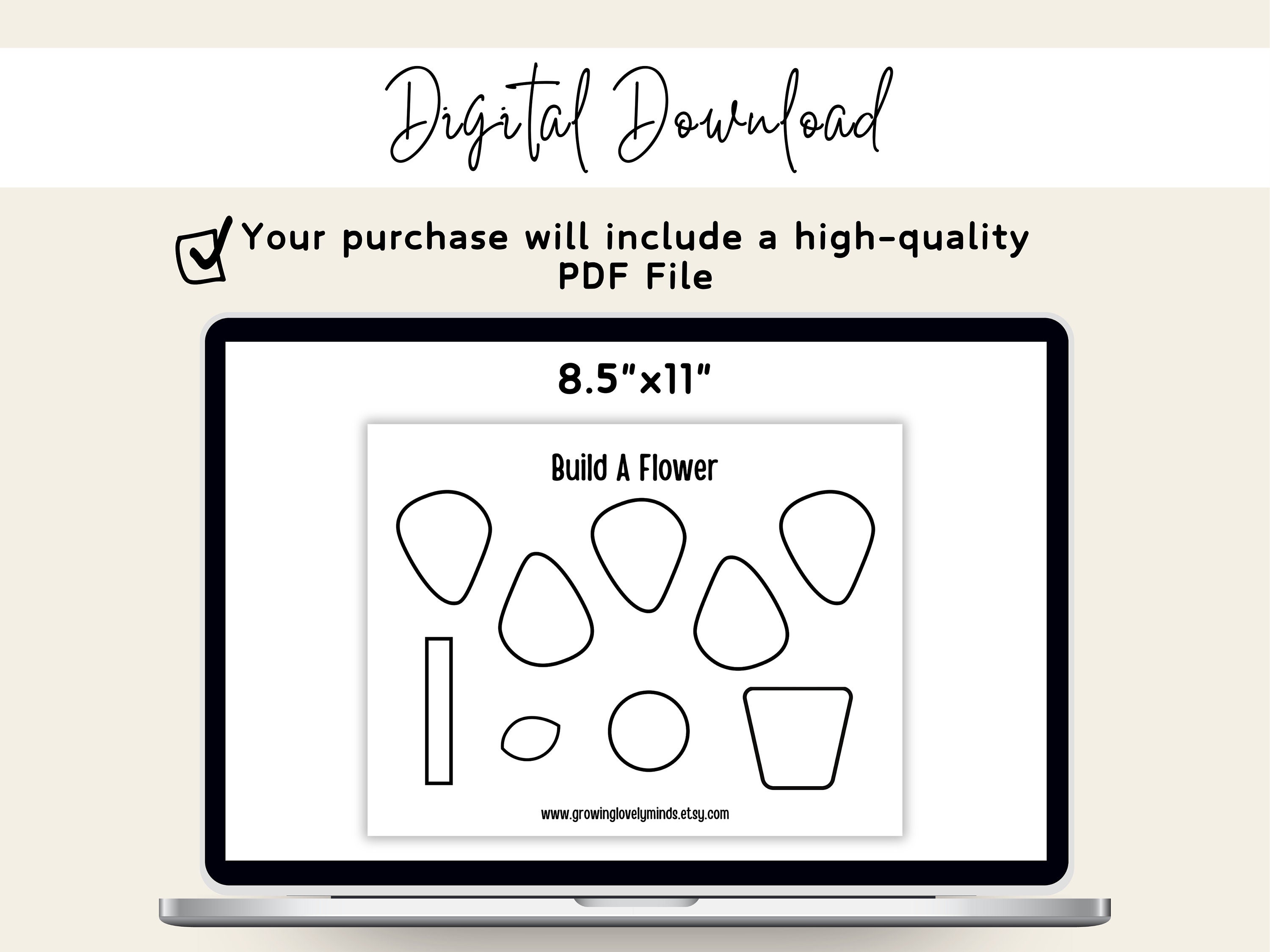 Flower Printable Craft Build a Flower Spring Activity for Kids Flower Printable Craft Build a Flower Spring Activity for Kids