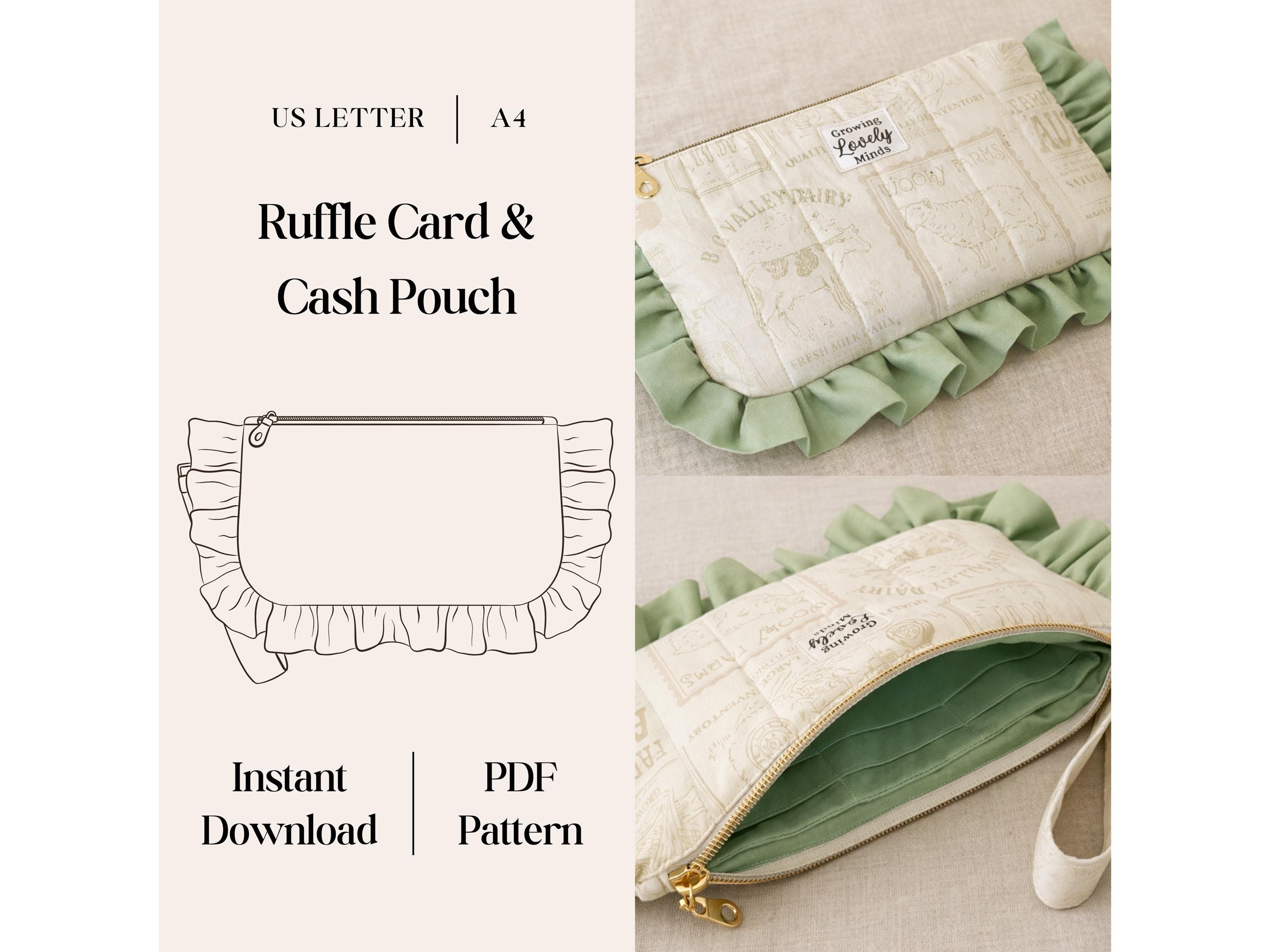 Serger Ruffle Pouch Pattern Ruffle Card & Cash Pouch Sewing Pattern (PDF Download US Letter/a4) - Etsy