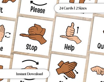 ASL Flashcards - American Sign Language Flashcards - Special Education Resources -  Nonverbal Communication Cards - Speech Flashcards