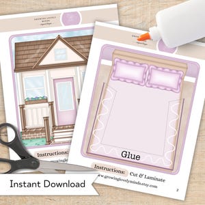 Printable Paper Dollhouse - Printable Paper Doll Cutout Craft - Printable DIY Activity - Build Your Own Dollhouse