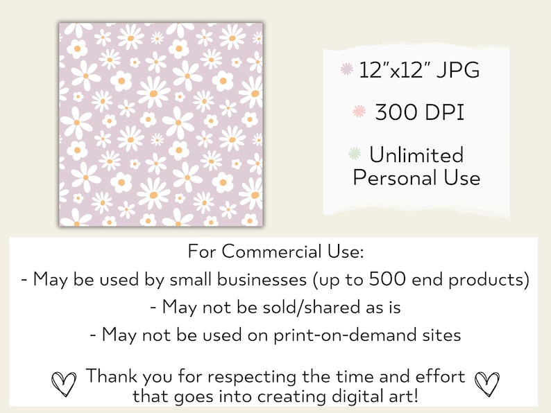 Daisy Seamless Pattern Digital Paper - Pastel Floral Designs (digital ...