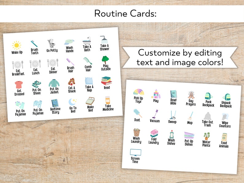 Kids Flip Routine Chart – Editable Visual Schedule (digital Download ...
