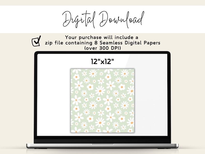 Daisy Seamless Pattern Digital Paper - Pastel Floral Designs (digital ...