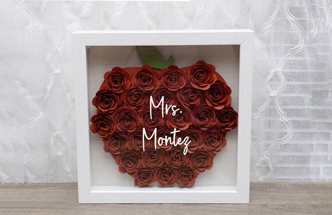 Teacher Apple Shadow Box, Teacher Appreciation Gift, Decoration for ...