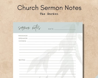 Sermon Notes Template Etsy