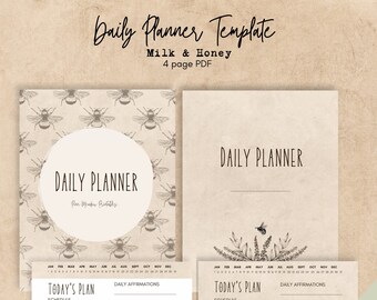 Milk & Honey Daily Planner Template | Printable GoodNotes Pages (PDF)