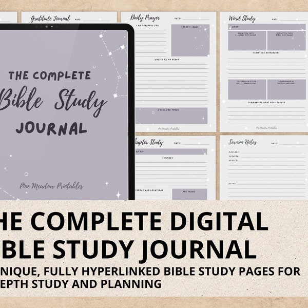 The Complete Digital Bible Study Journal | Sermon Notes Bible Study Planner Prayer Journal Devotional Journal Scripture Journal | TheStars