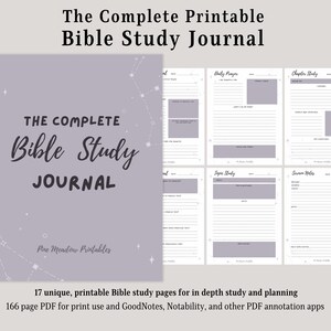 The Complete Printable Bible Study Journal | Sermon Notes Bible Study Planner Prayer Journal Devotional Journal Scripture Journal | TheStars