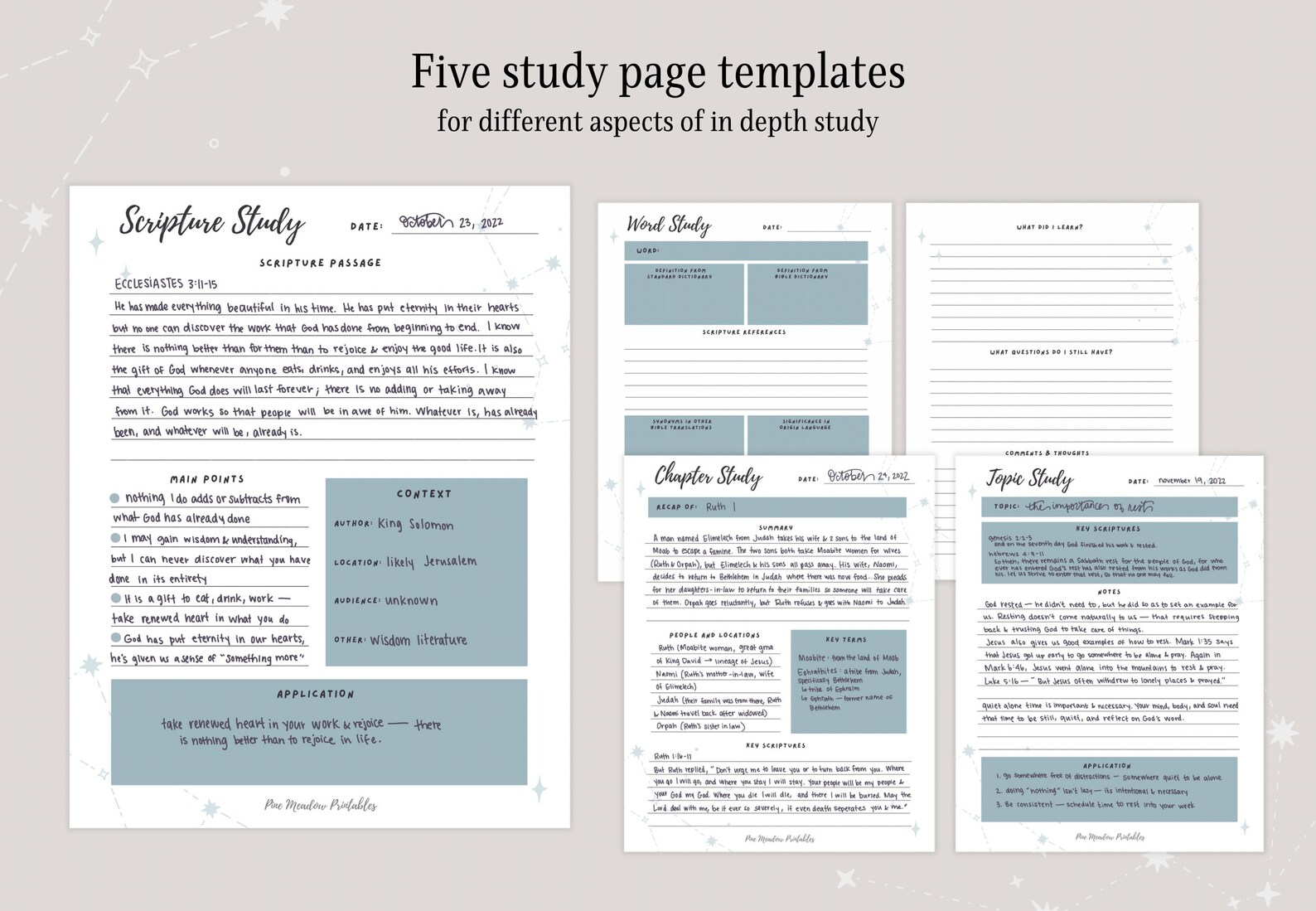 Printable Bible Study Journal | Sermon Notes, Prayer Journaling ...