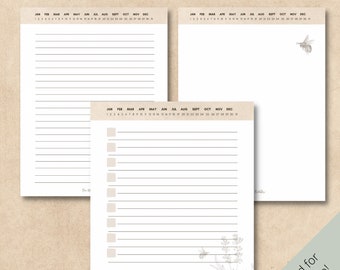 Honeybee Digital Notepad | Printable Checklist & Lined Templates (PDF)