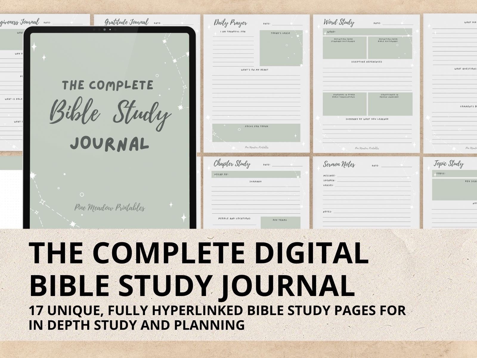 Bible Study Journaling Kit Printable, Bible Washi Tape, Bible