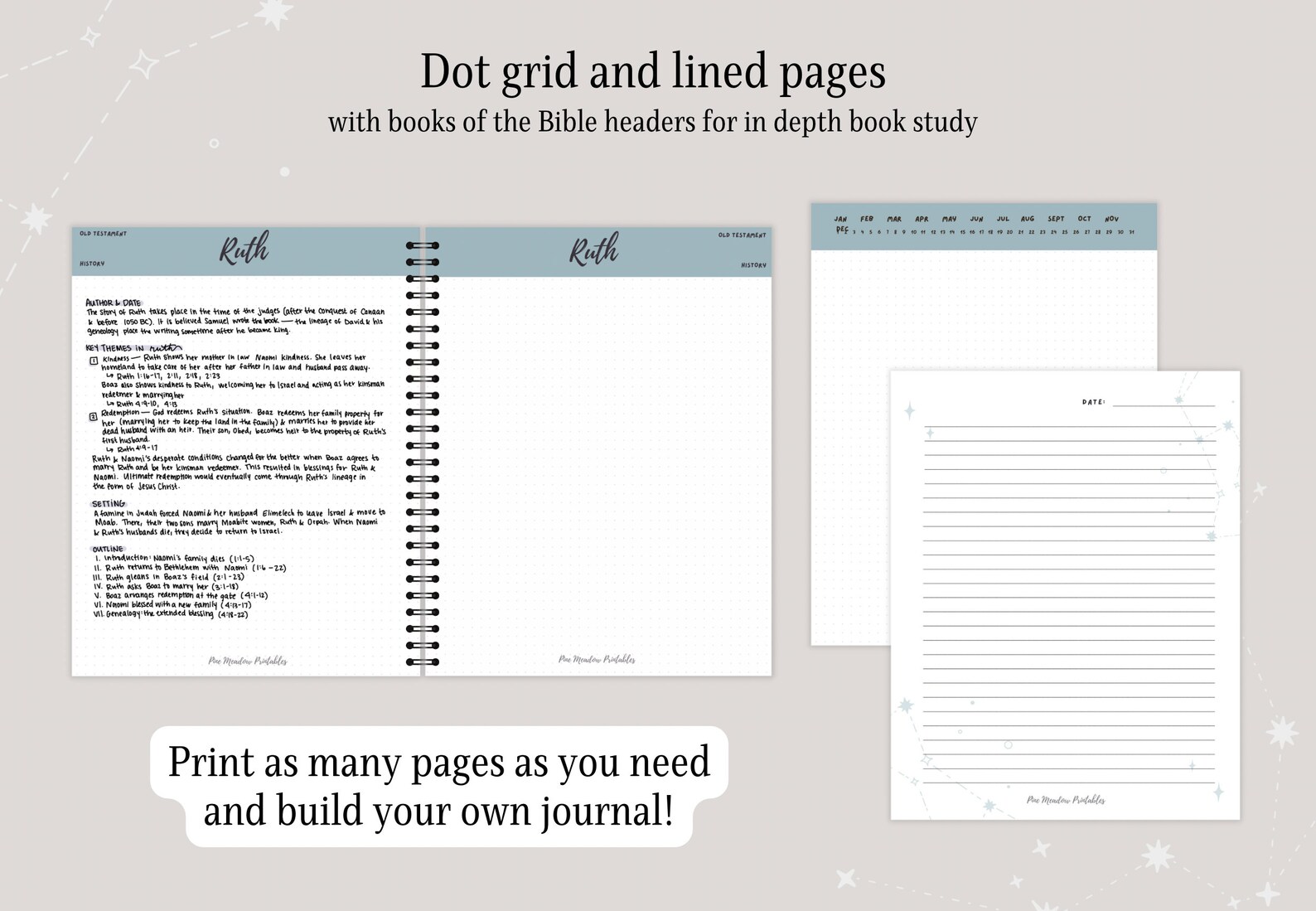 Printable Bible Study Journal | Sermon Notes, Prayer Journaling ...