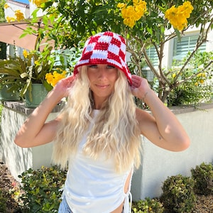 Bucket Hat Checkered with White For Charity