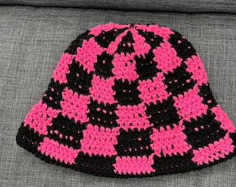 Bucket Hat Hot Pink and Black (For Charity)