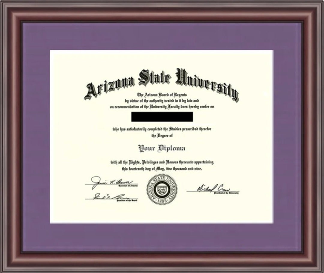 Arizona State University Diploma Frame Etsy