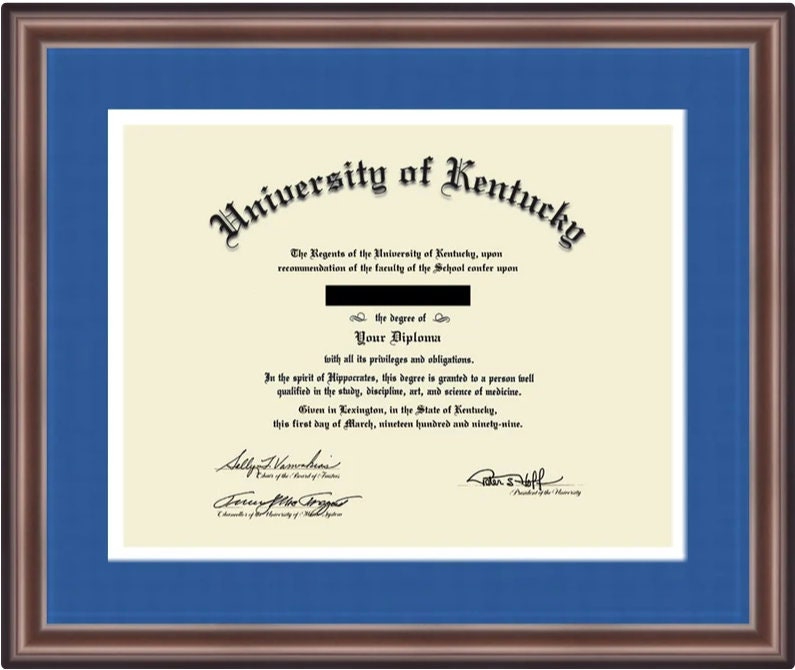 University of Kentucky Diploma Frame Etsy
