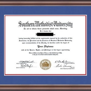 Southern Methodist University Diploma Frame