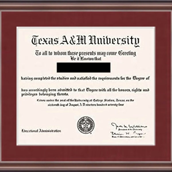 Texas A&m Diploma Frame Etsy
