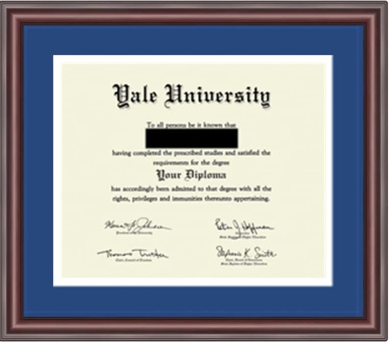Yale University Diploma Frame - Etsy