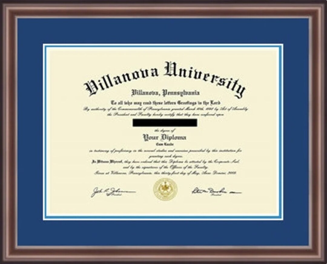 Villanova University Diploma Frame Etsy