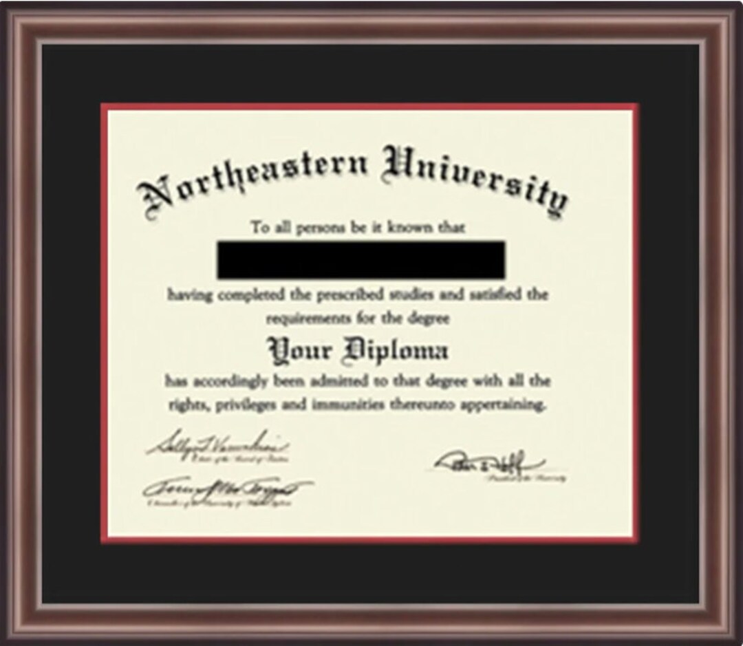 Northeastern University Diploma Frame Etsy