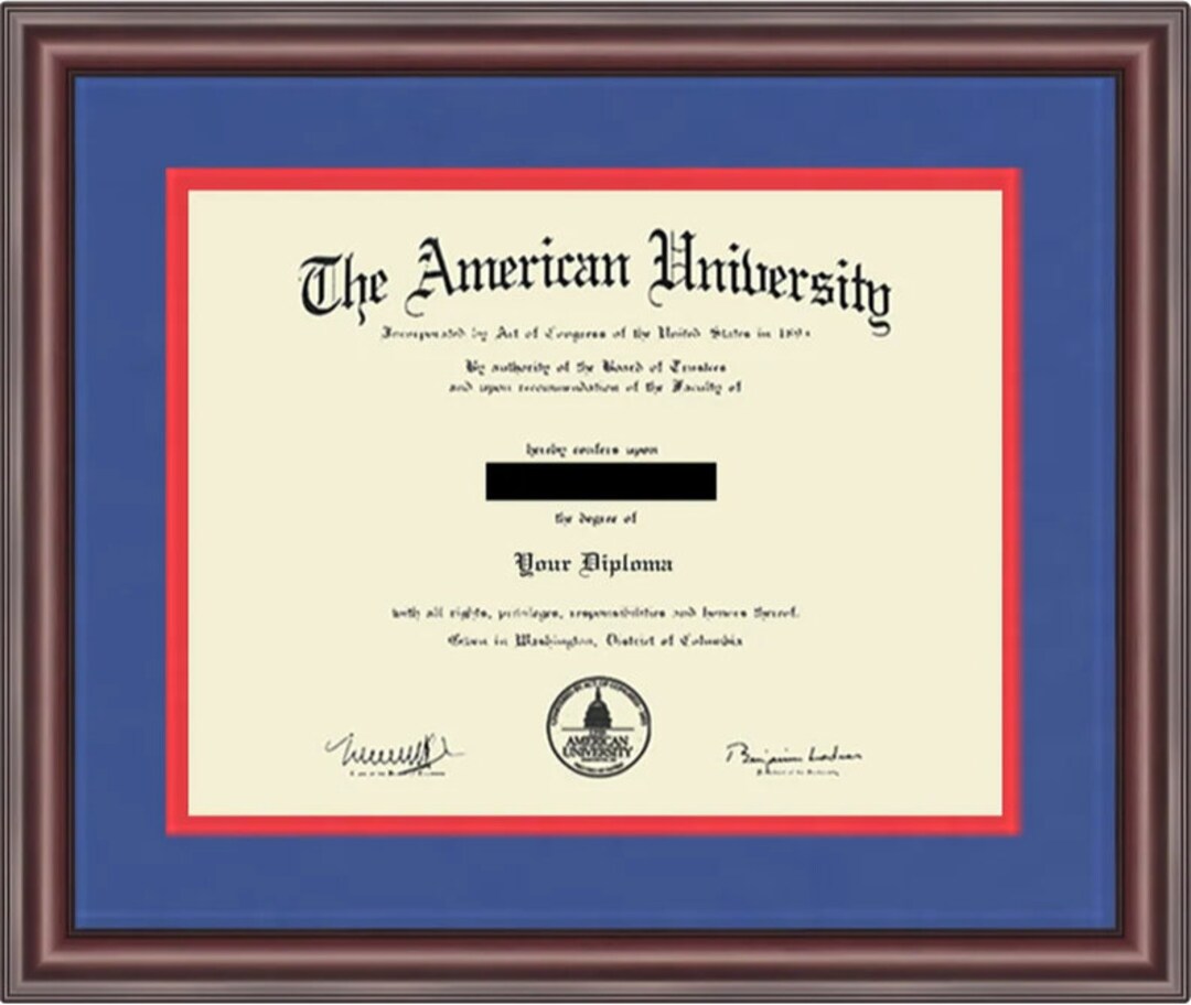 American University Diploma Frame Etsy