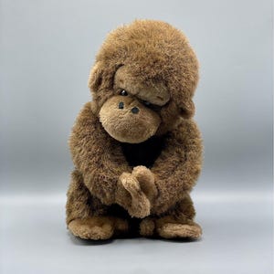 Dakin Ape Baby Gorilla Plush Monkey 1981 Brown Stuffed Animal 13&quot; Vintage