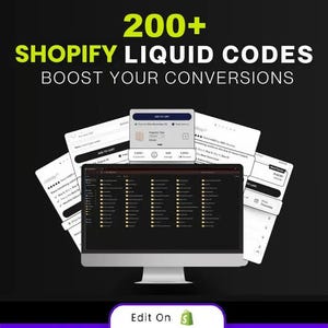Paket 2026 mit über 200 individuellen Liquid-Code-Snippets für Shopify-Themes | Dringlichkeitsbanner, Vertrauenssiegel, Verkaufs-Pop-ups und vieles mehr