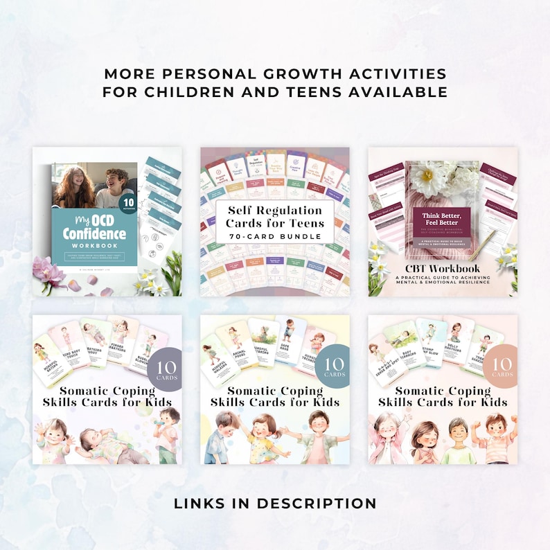 OCD Coping Cards for Kids and Teens, Monster Theme Flashcards to Manage ...