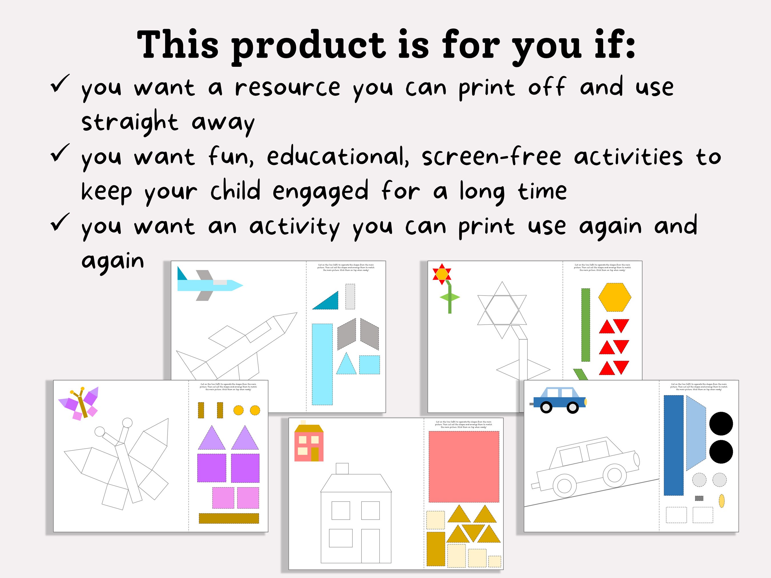 Picture Puzzles Printable for Preschool &amp; Kindergarten, Fine Motor ...