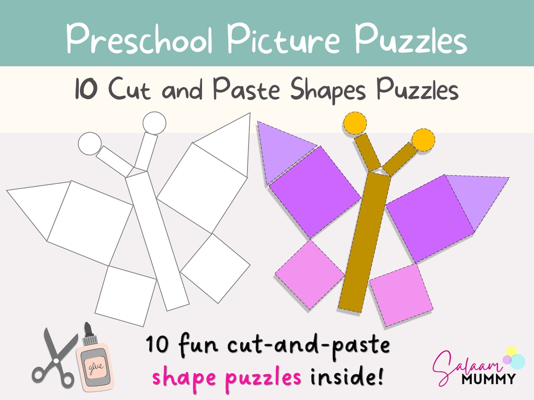 Picture Puzzles Printable for Preschool &amp; Kindergarten Fine - Etsy