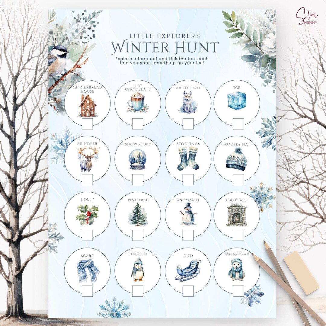 Winter Scavenger Hunt Printable for Kids, Fun Indoor & Outdoor Activity ...