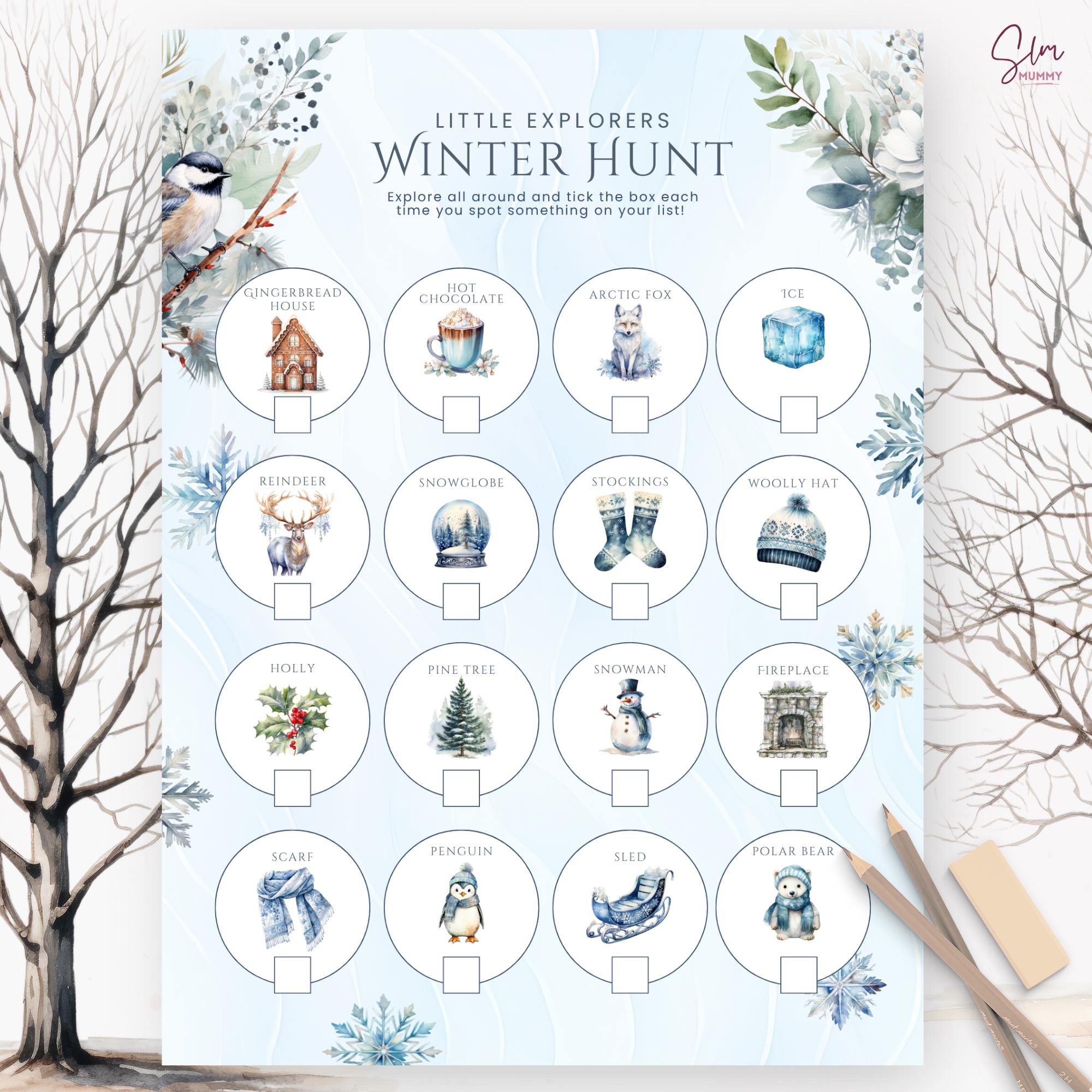 Winter Scavenger Hunt Printable for Kids, Fun Indoor & Outdoor Activity ...